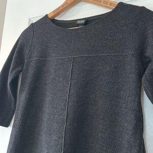 Eileen Fisher Wool Knit Mini Dress w Elbow Length Sleeves Sz PS w MEASUREMENTS!